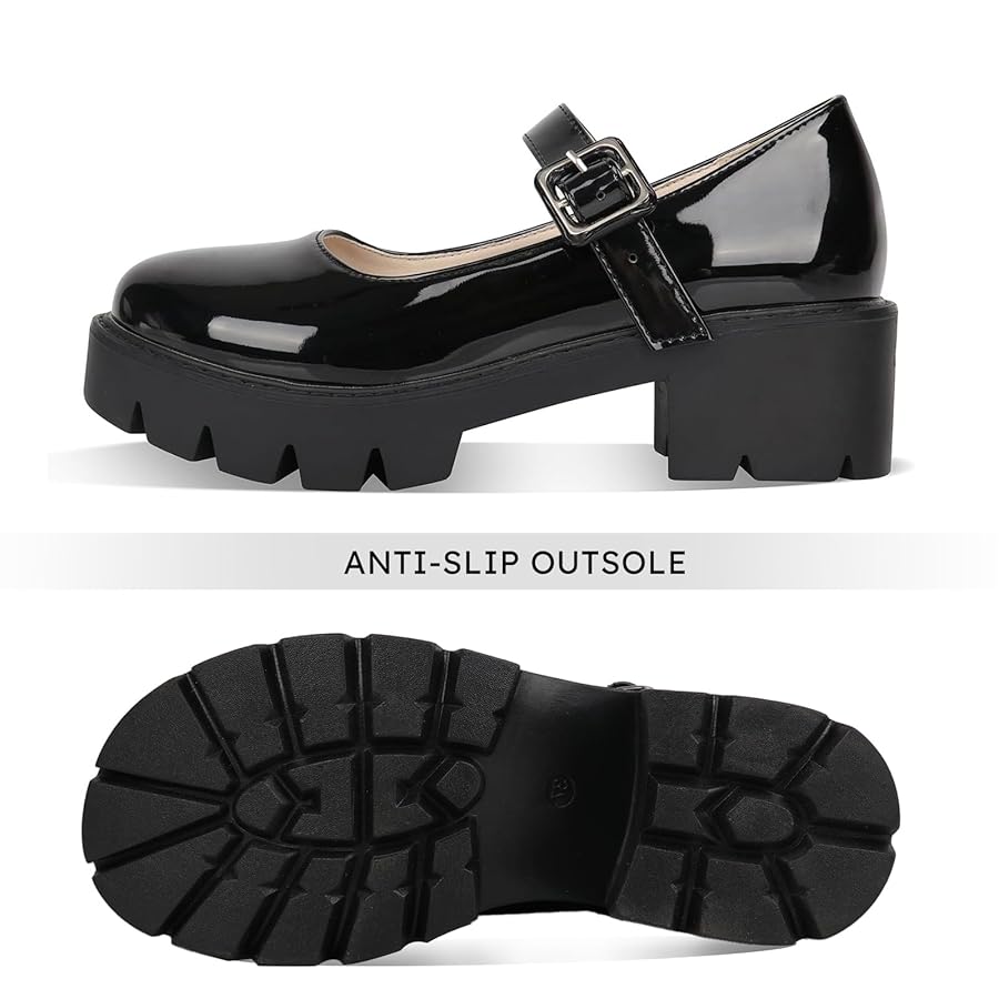 専用GRAPE Black Mary Jane Platform shoes Amazon.com | Caradise Womens Platform Mary Janes Shoes